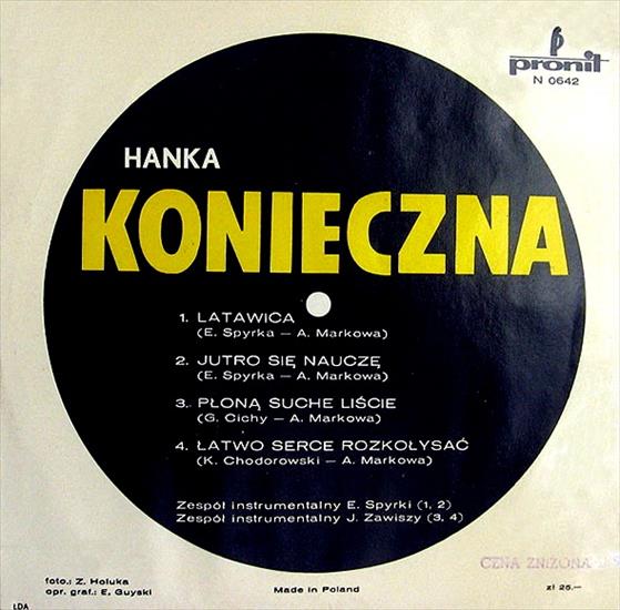 Hanka Konieczna - Latawica 1971 EP Pronit N 0642 - hanka-konieczna---latawica-1971-ep-pronit-n-0642-back.jpg